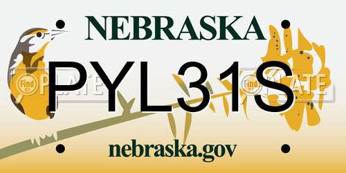 PYL31S Nebraska License Plate