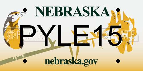 PYLE15 Nebraska License Plate