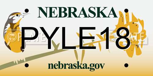 PYLE18 Nebraska License Plate