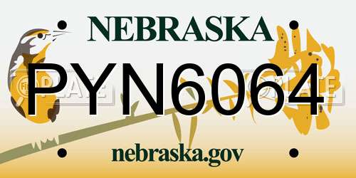 PYN6064 Nebraska License Plate