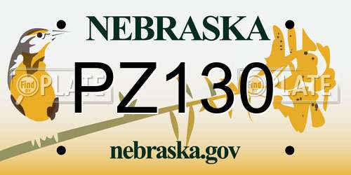 PZ130 Nebraska License Plate