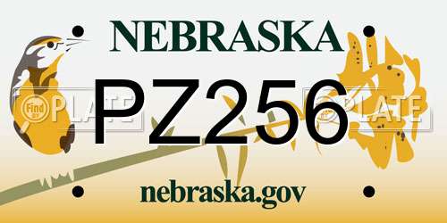 PZ256 Nebraska License Plate