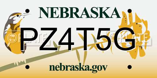 PZ4T5G Nebraska License Plate