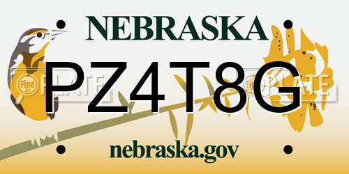 PZ4T8G Nebraska License Plate