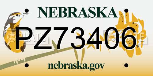 PZ73406 Nebraska License Plate