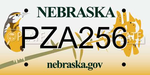 PZA256 Nebraska License Plate