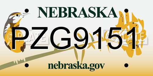 PZG9151 Nebraska License Plate