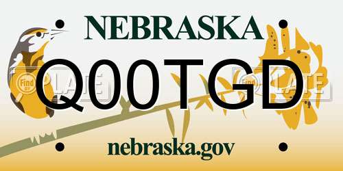 Q00TGD Nebraska License Plate