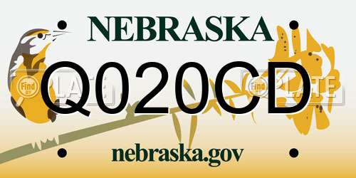 Q020CD Nebraska License Plate