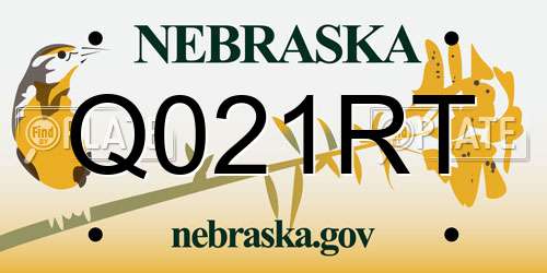 Q021RT Nebraska License Plate