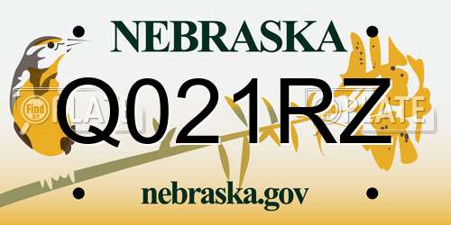 Q021RZ Nebraska License Plate