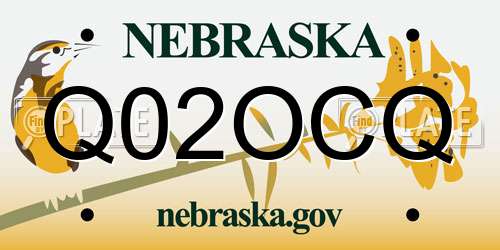 Q02OCQ Nebraska License Plate