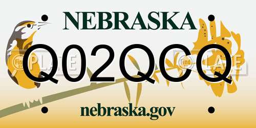 Q02QCQ Nebraska License Plate