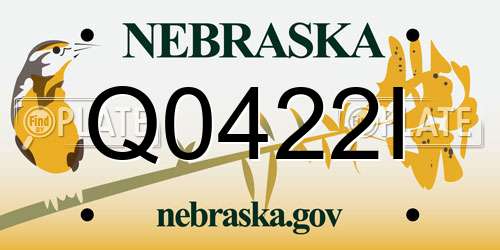Q0422I Nebraska License Plate