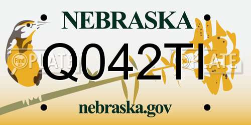 Q042TI Nebraska License Plate
