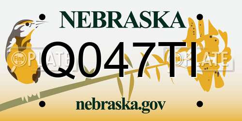 Q047TI Nebraska License Plate