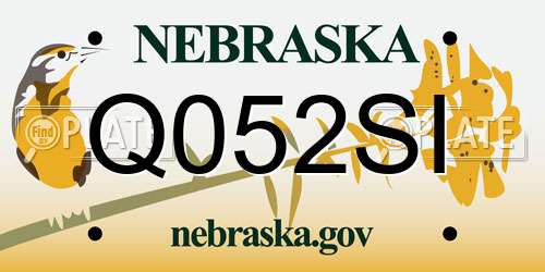 Q052SI Nebraska License Plate