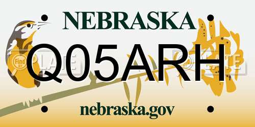 Q05ARH Nebraska License Plate