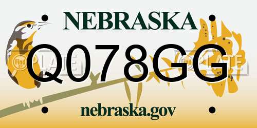 Q078GG Nebraska License Plate