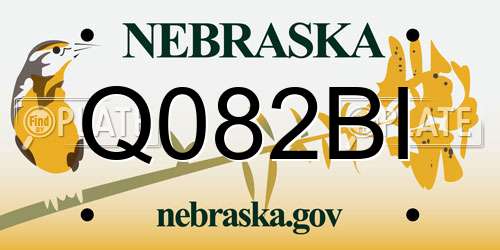 Q082BI Nebraska License Plate