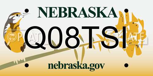 Q08TSI Nebraska License Plate