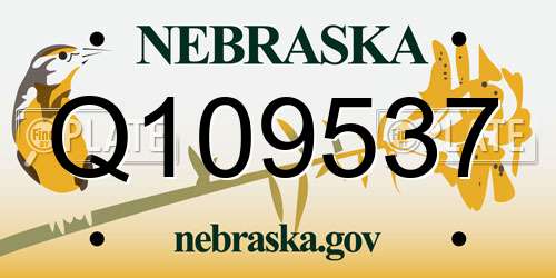 Q109537 Nebraska License Plate