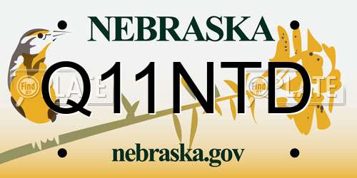 Q11NTD Nebraska License Plate