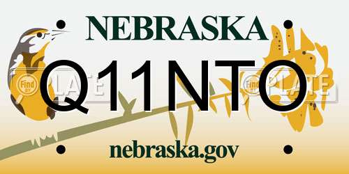 Q11NTO Nebraska License Plate