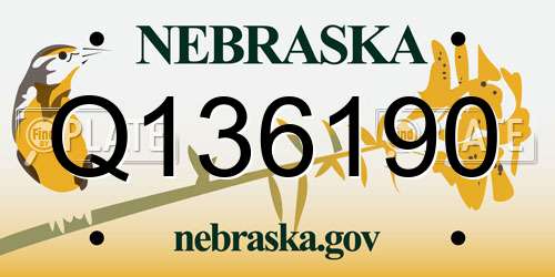 Q136190 Nebraska License Plate