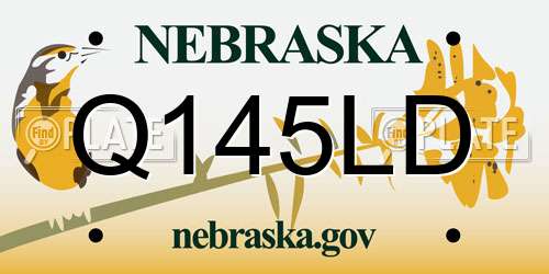 Q145LD Nebraska License Plate