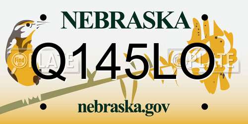 Q145LO Nebraska License Plate