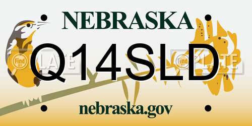 Q14SLD Nebraska License Plate