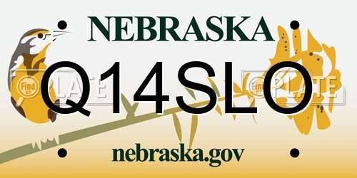 Q14SLO Nebraska License Plate