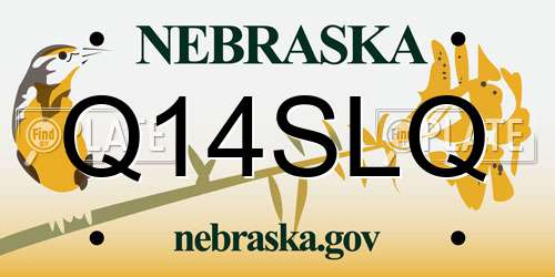 Q14SLQ Nebraska License Plate