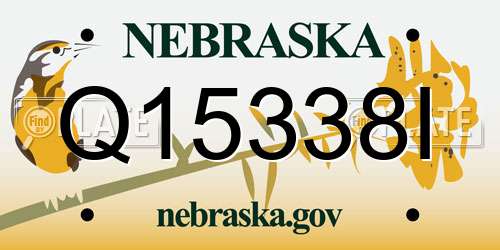 Q15338I Nebraska License Plate