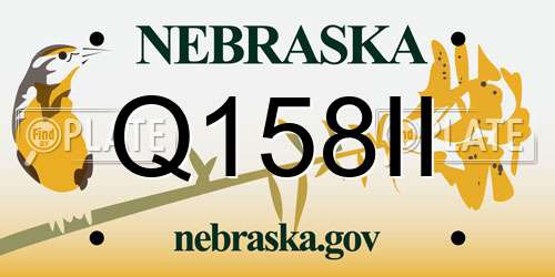 Q158II Nebraska License Plate