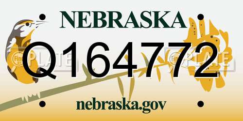Q164772 Nebraska License Plate