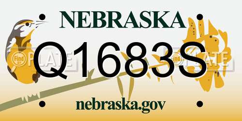 Q1683S Nebraska License Plate