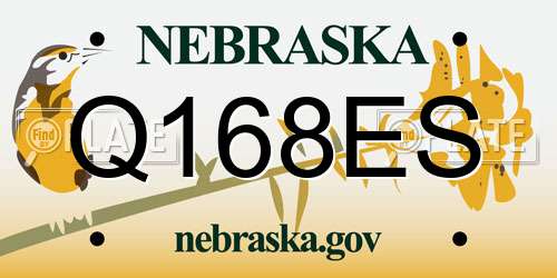 Q168ES Nebraska License Plate