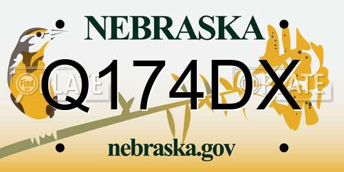 Q174DX Nebraska License Plate