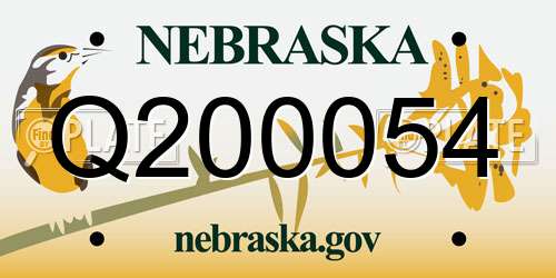 Q200054 Nebraska License Plate