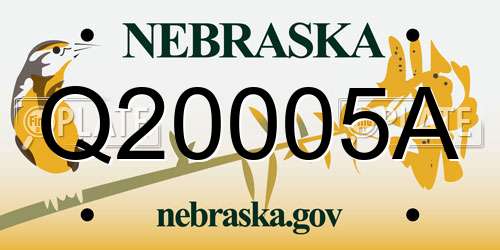 Q20005A Nebraska License Plate