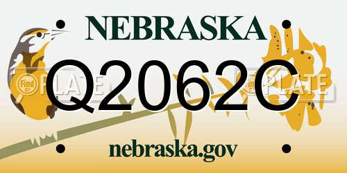 Q2062C Nebraska License Plate