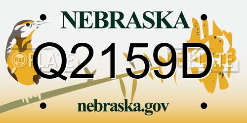 Q2159D Nebraska License Plate