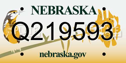 Q219593 Nebraska License Plate