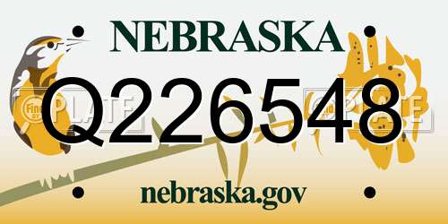 Q226548 Nebraska License Plate