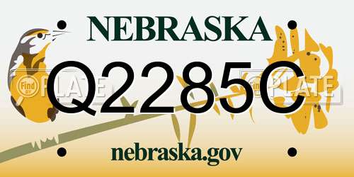 Q2285C Nebraska License Plate