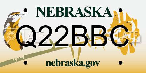 Q22BBC Nebraska License Plate