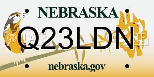 Q23LDN Nebraska License Plate