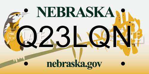 Q23LQN Nebraska License Plate